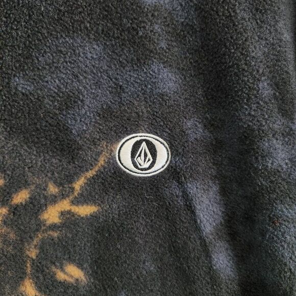 Volcom Sweater Mens M Black Bleached Tie Dye V Scient Fleece Ski Snowboarding - Picture 3 of 15